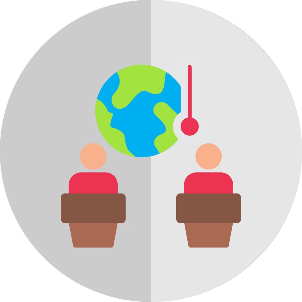 globale riscaldamento discussione piatto scala icona vettore