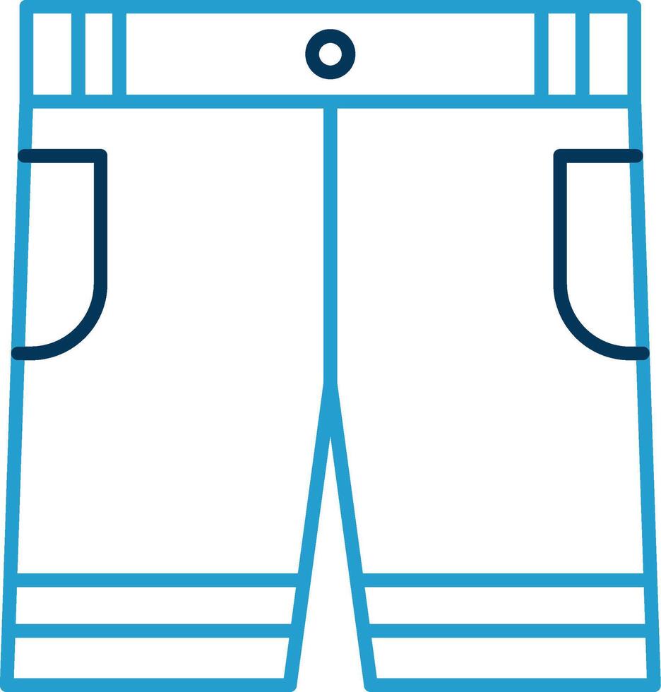 pantaloncini linea blu Due colore icona vettore