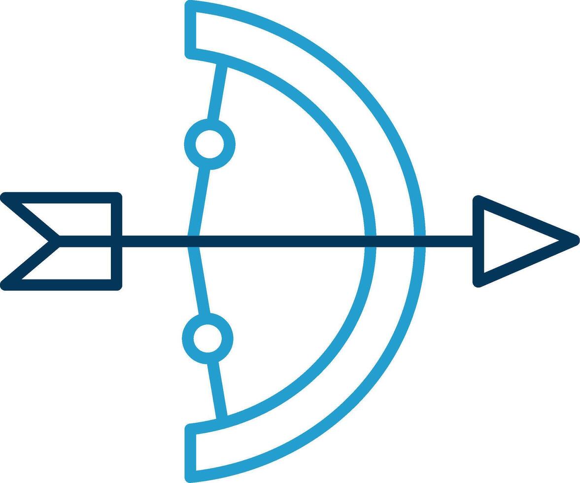 tiro con l'arco linea blu Due colore icona vettore