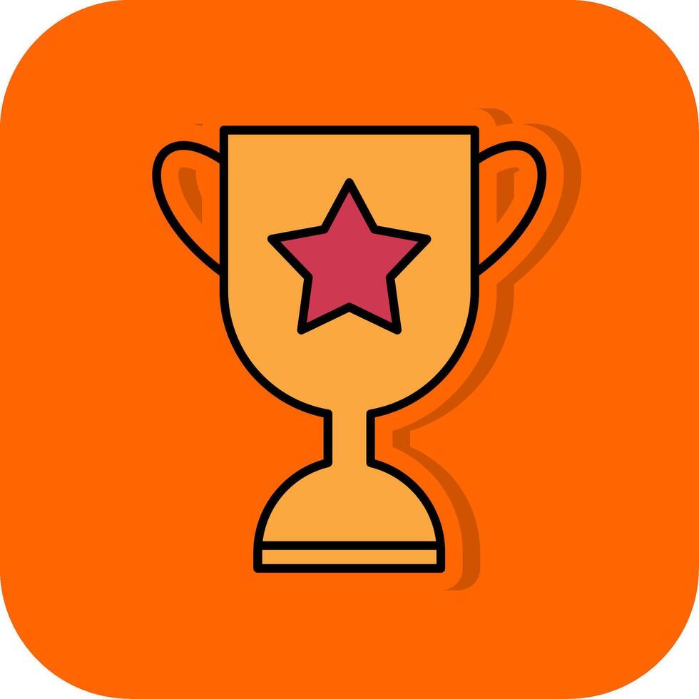 trofeo pieno arancia sfondo icona vettore