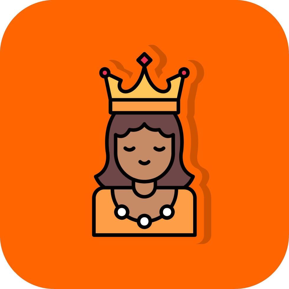 Principessa pieno arancia sfondo icona vettore
