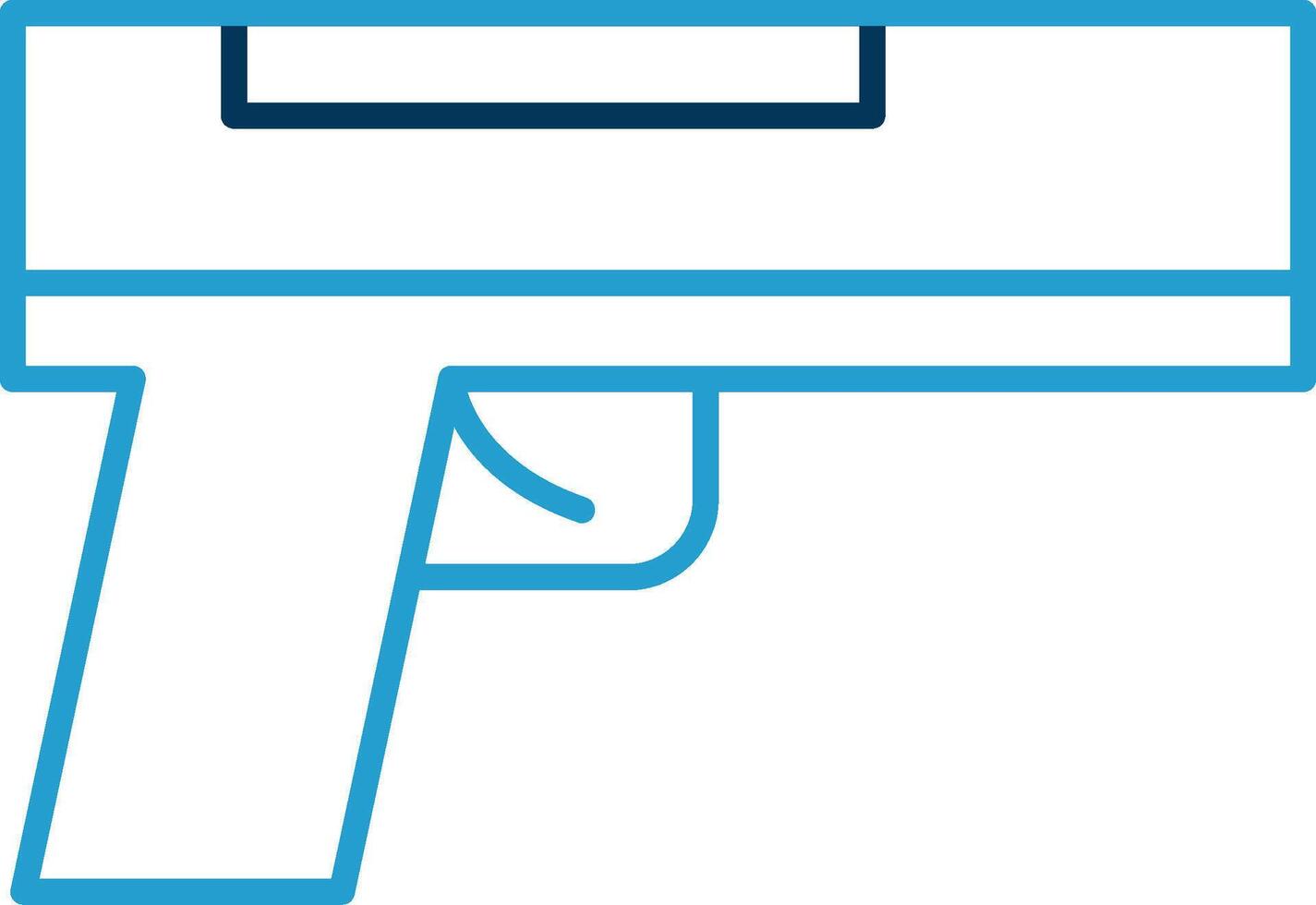 pistola linea blu Due colore icona vettore