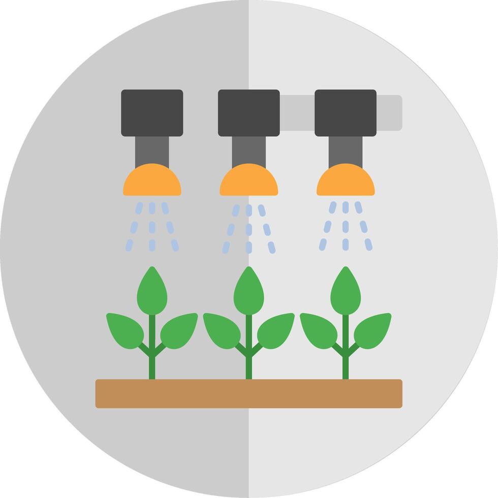 irrigazione sistema piatto scala icona vettore