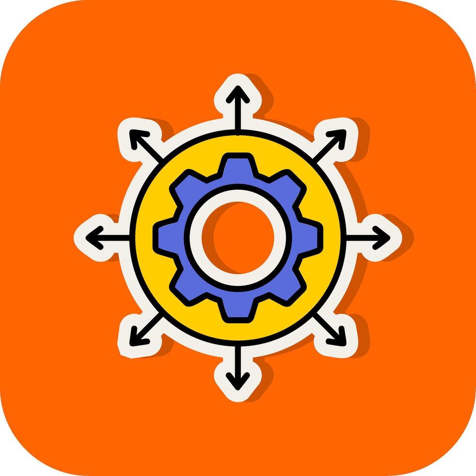 espansione pieno arancia sfondo icona vettore
