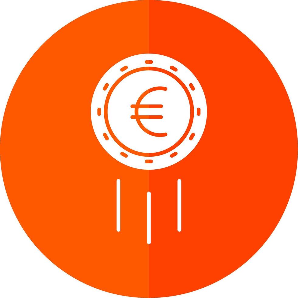 Euro cartello glifo rosso cerchio icona vettore