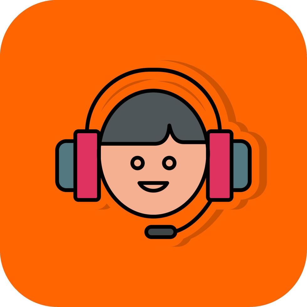 cliente servizio pieno arancia sfondo icona vettore