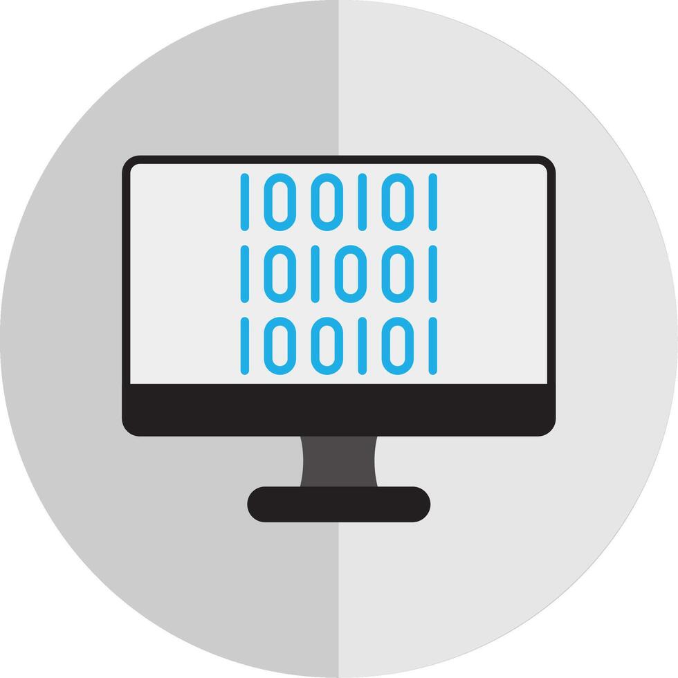 binario codice piatto scala icona vettore