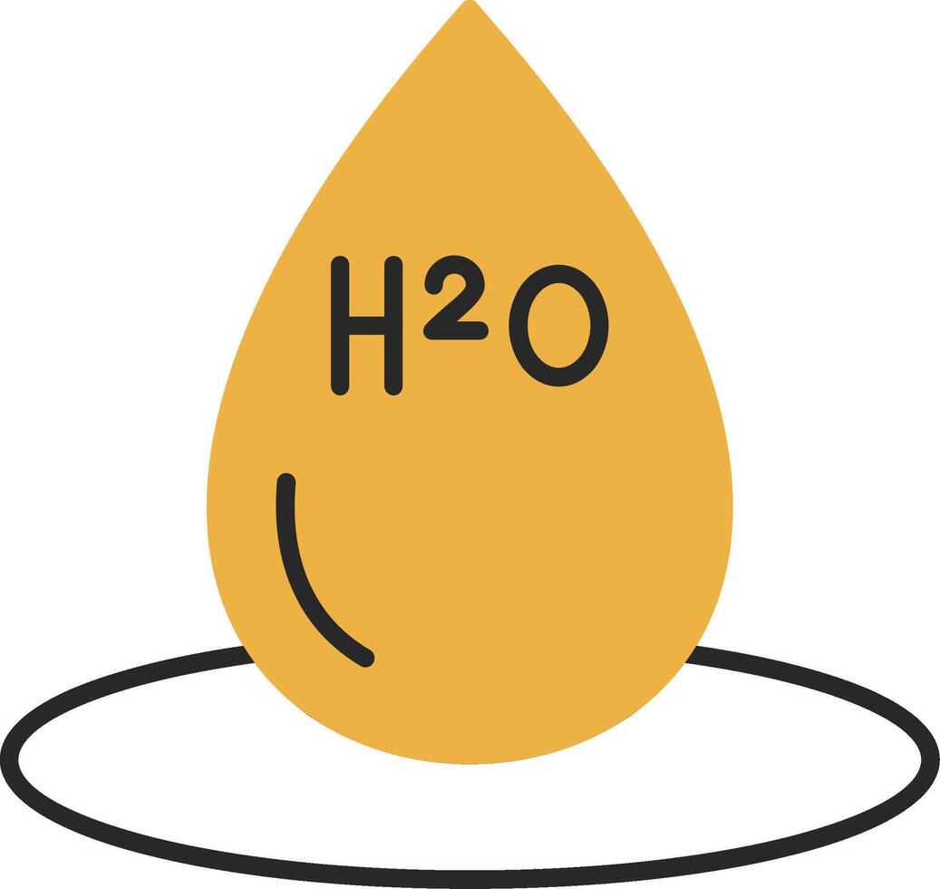 h2o spellato pieno icona vettore