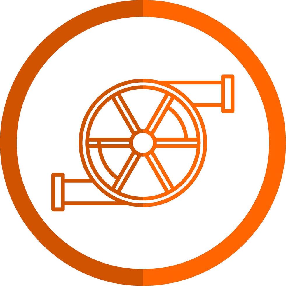 turbo linea arancia cerchio icona vettore