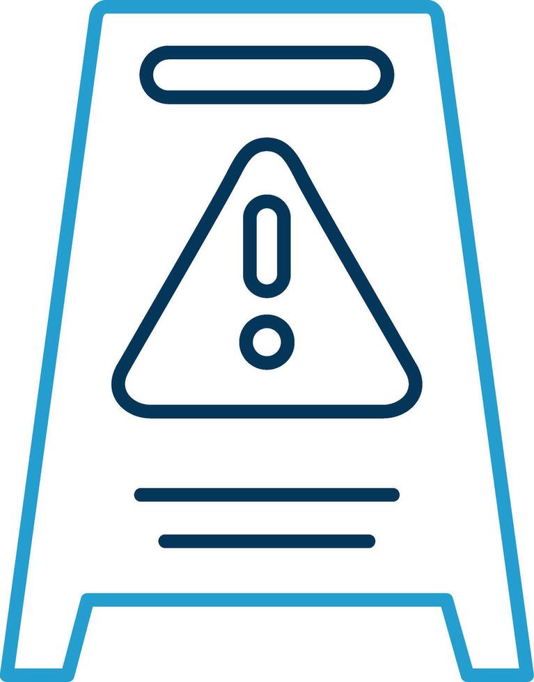 rischio cartello linea blu Due colore icona vettore