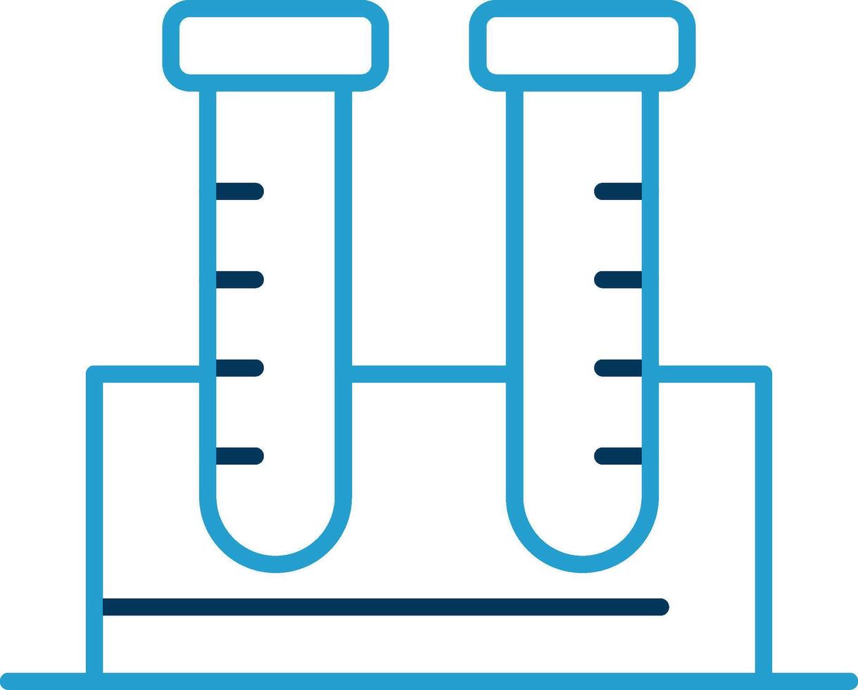 test tubi linea blu Due colore icona vettore