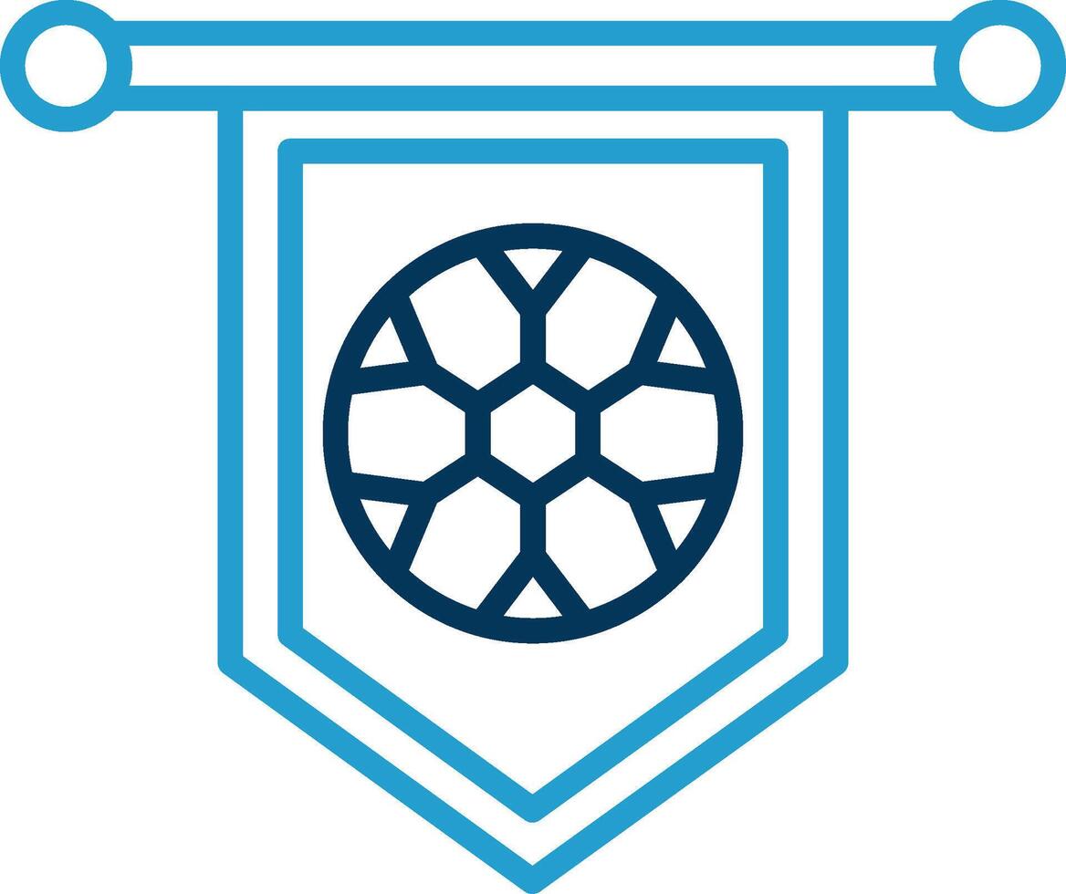 calcio bandiera linea blu Due colore icona vettore