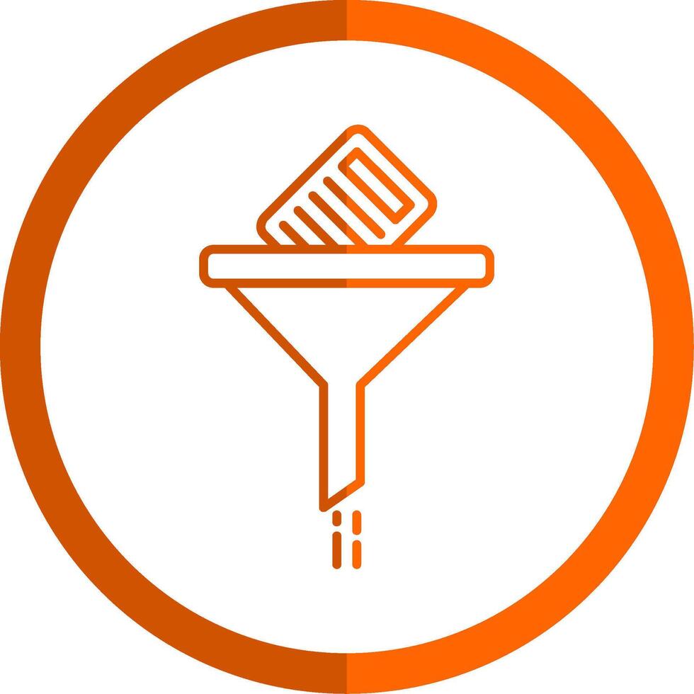 filtraggio dati linea arancia cerchio icona vettore
