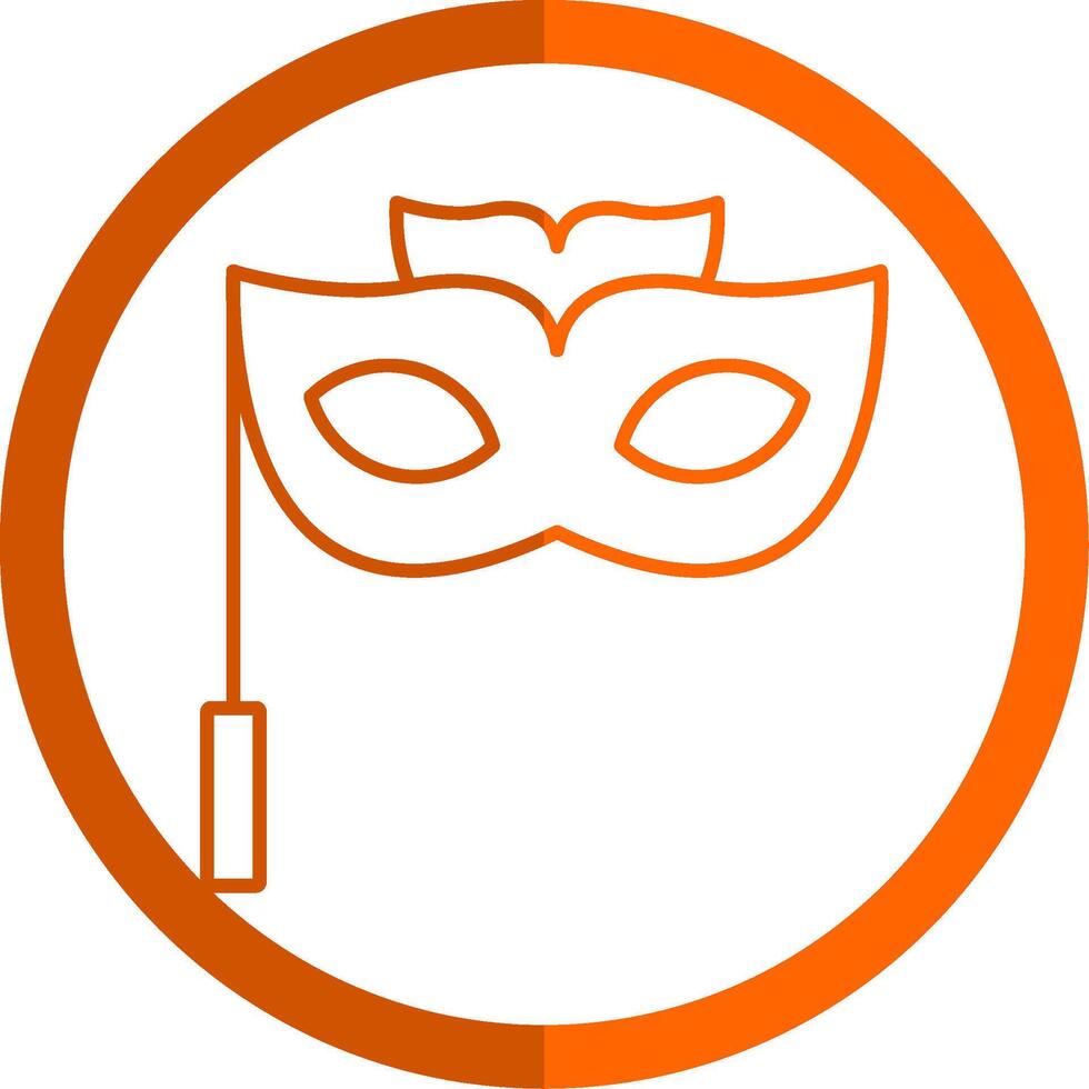 occhio maschera linea arancia cerchio icona vettore