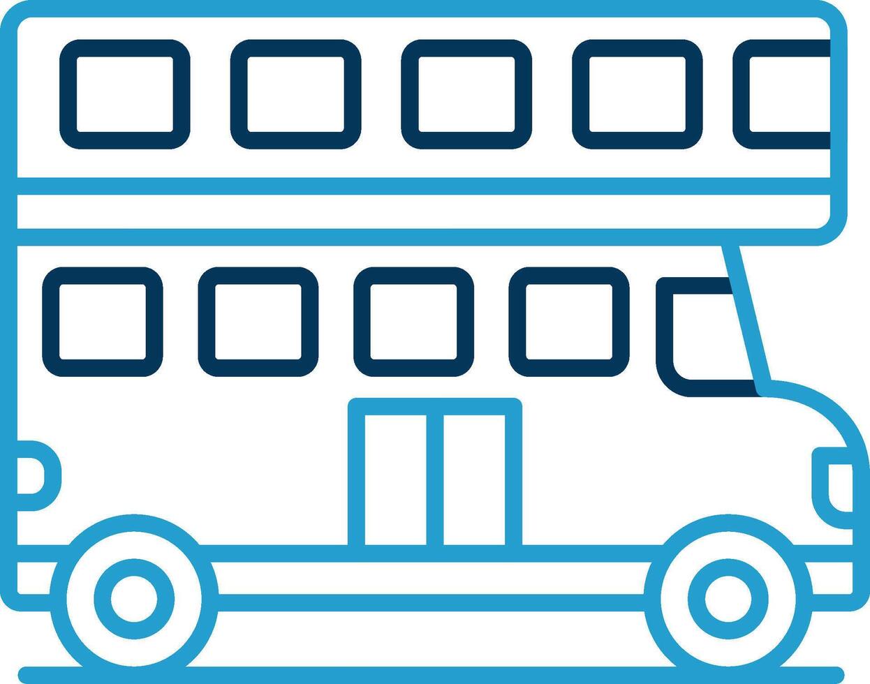 Doppio autobus linea blu Due colore icona vettore