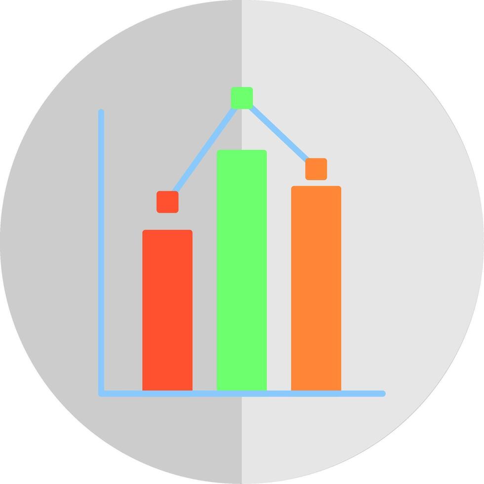 statistica piatto scala icona vettore