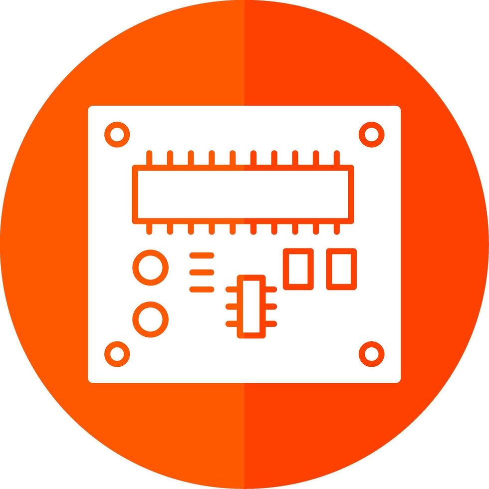 pcb tavola glifo rosso cerchio icona vettore