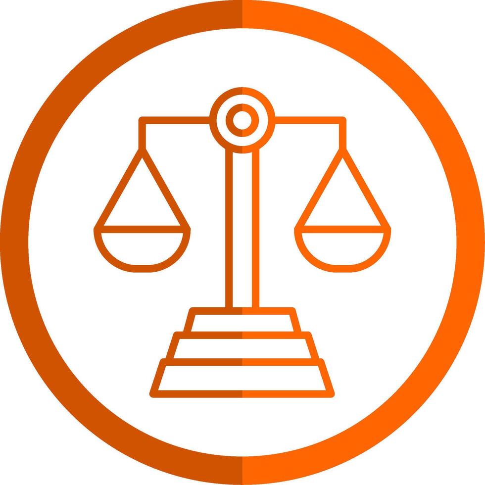 legge linea arancia cerchio icona vettore