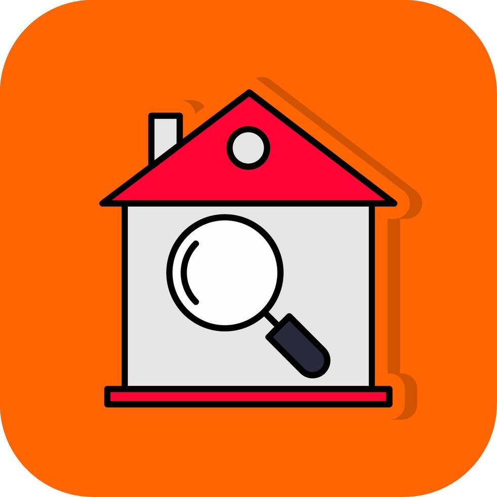 Casa ispezione pieno arancia sfondo icona vettore