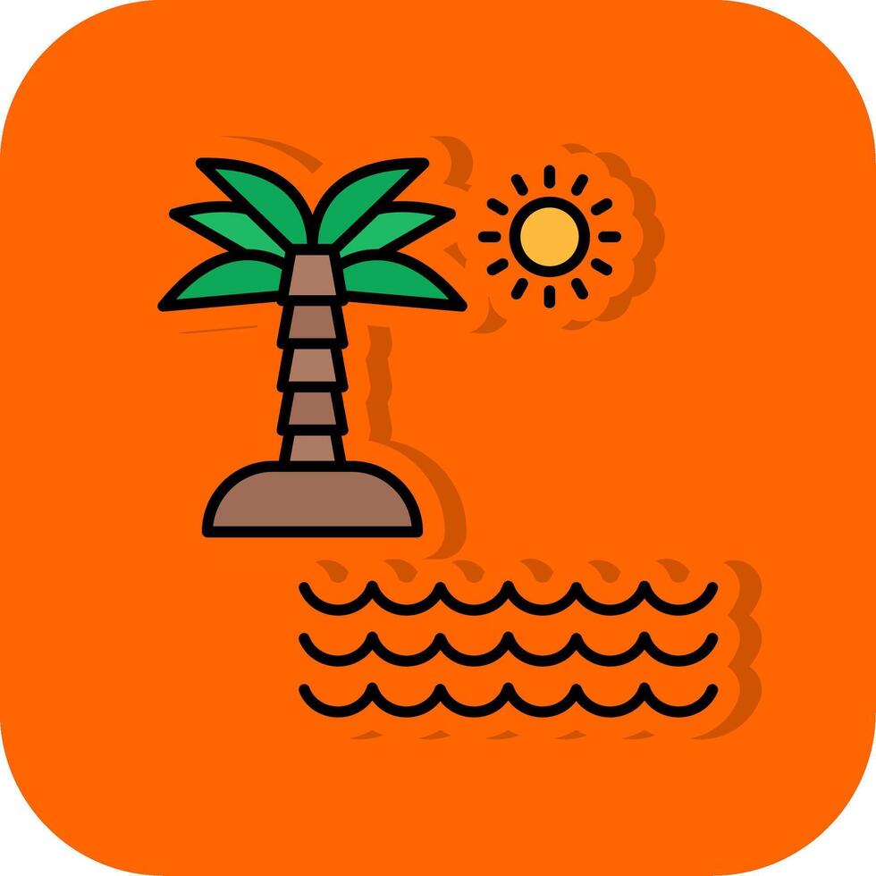 spiaggia pieno arancia sfondo icona vettore