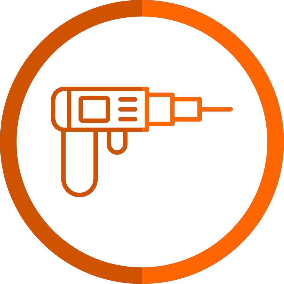 perforazione macchina linea arancia cerchio icona vettore