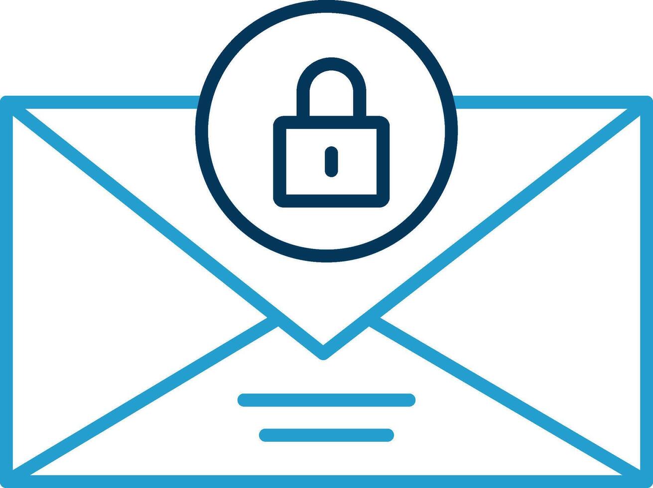e-mail linea blu Due colore icona vettore