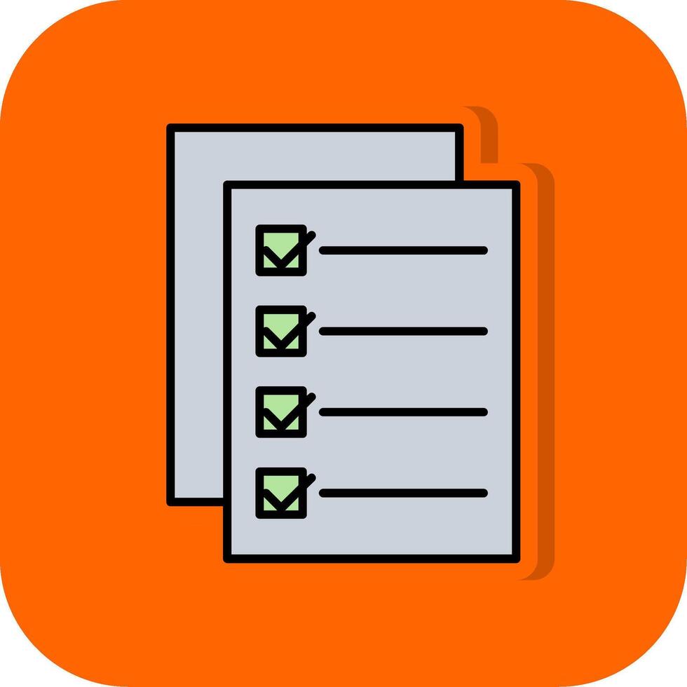 documento pieno arancia sfondo icona vettore