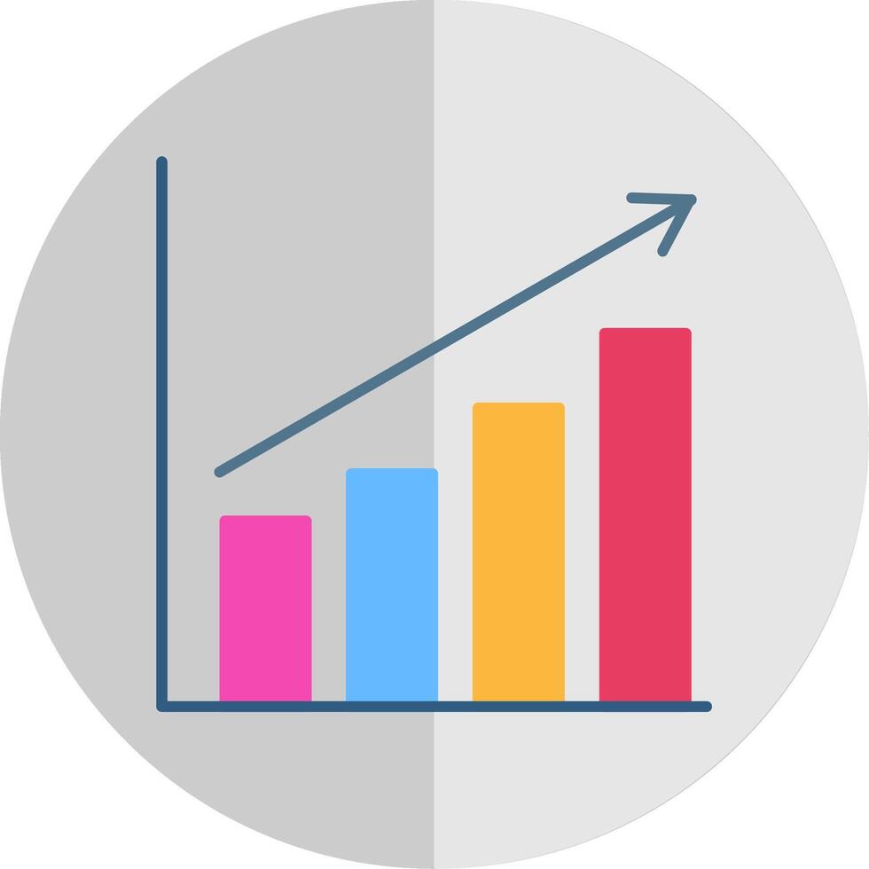 bar grafico piatto scala icona vettore