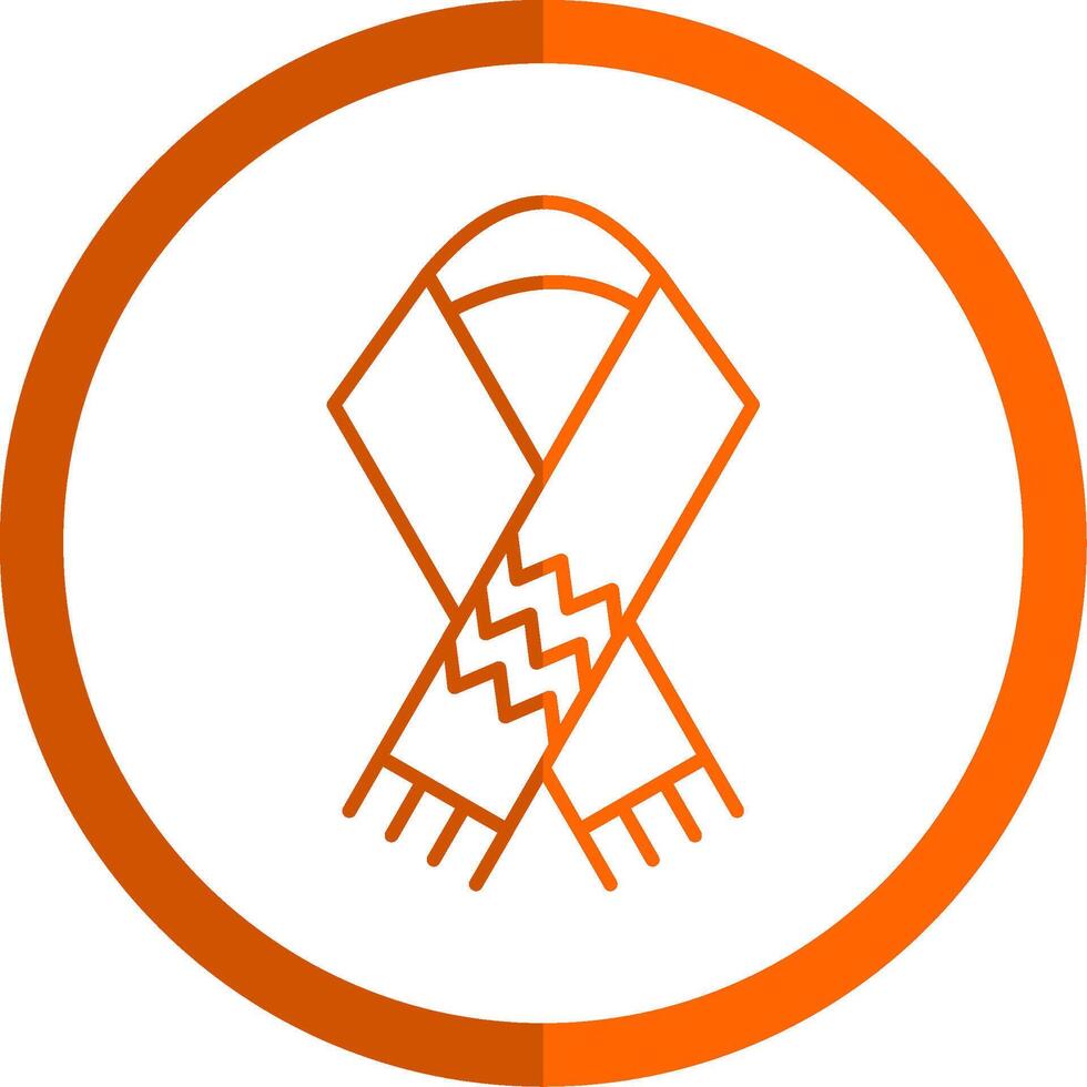 sciarpa linea arancia cerchio icona vettore