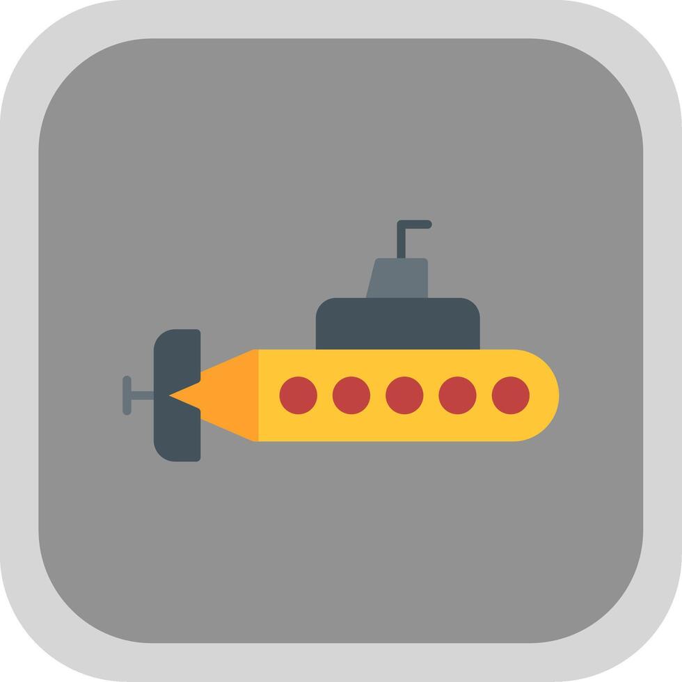 sottomarino piatto il giro angolo icona vettore