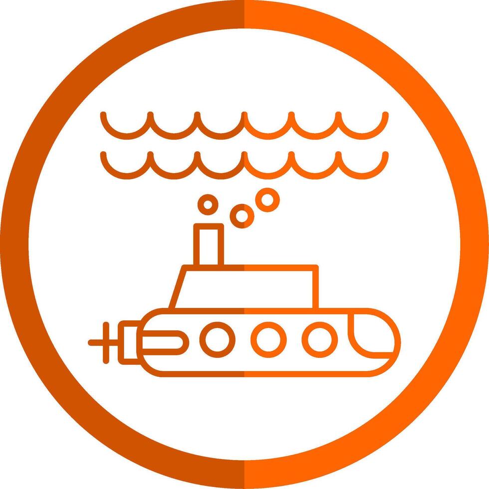 sottomarino linea arancia cerchio icona vettore