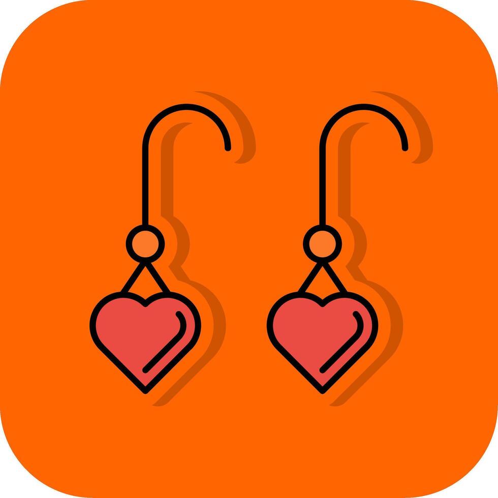 orecchini pieno arancia sfondo icona vettore