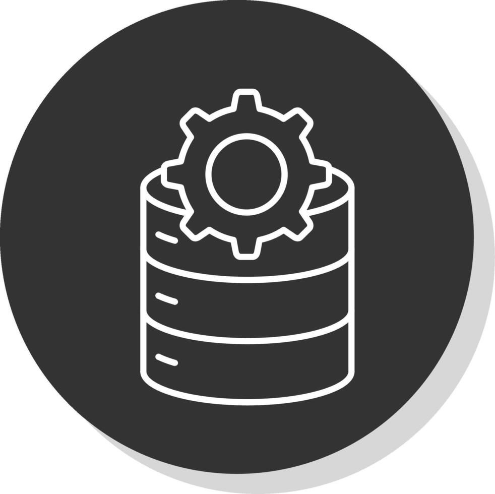 Banca dati gestione linea grigio cerchio icona vettore