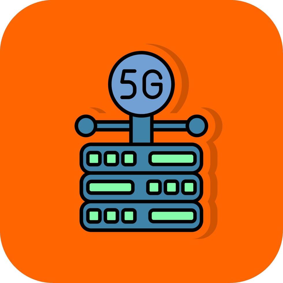 server pieno arancia sfondo icona vettore