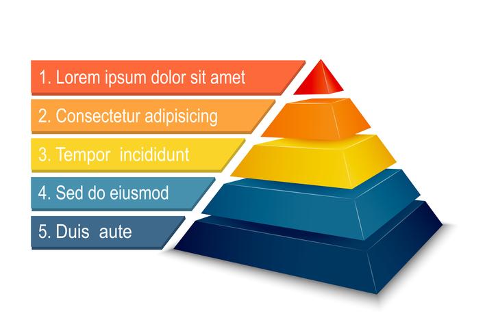 Grafico a piramide per infografica vettore