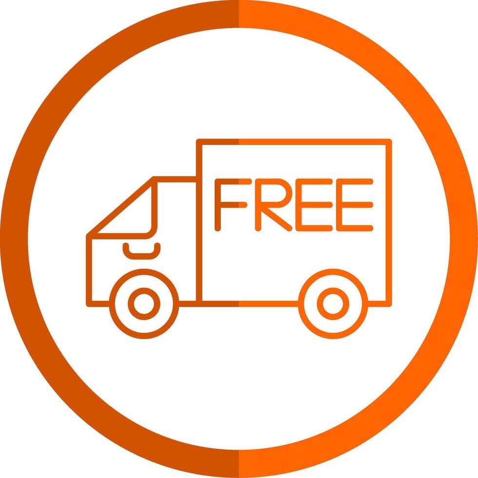 gratuito consegna linea arancia cerchio icona vettore