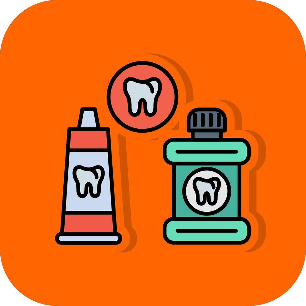 dentale cura pieno arancia sfondo icona vettore