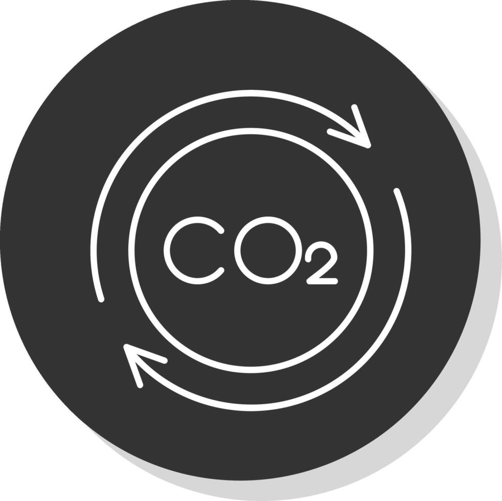 carbonio ciclo linea grigio cerchio icona vettore
