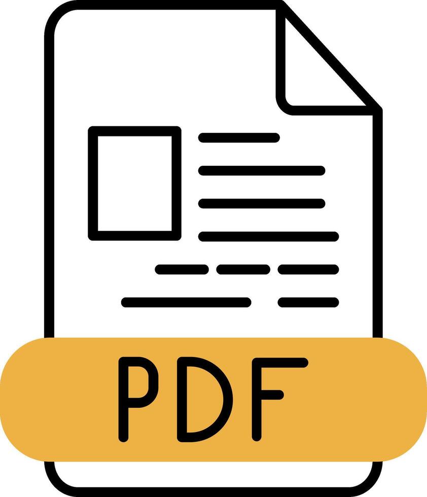 PDF spellato pieno icona vettore