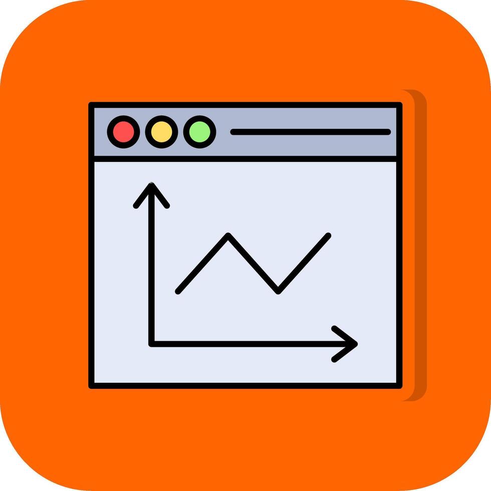 linea grafico pieno arancia sfondo icona vettore