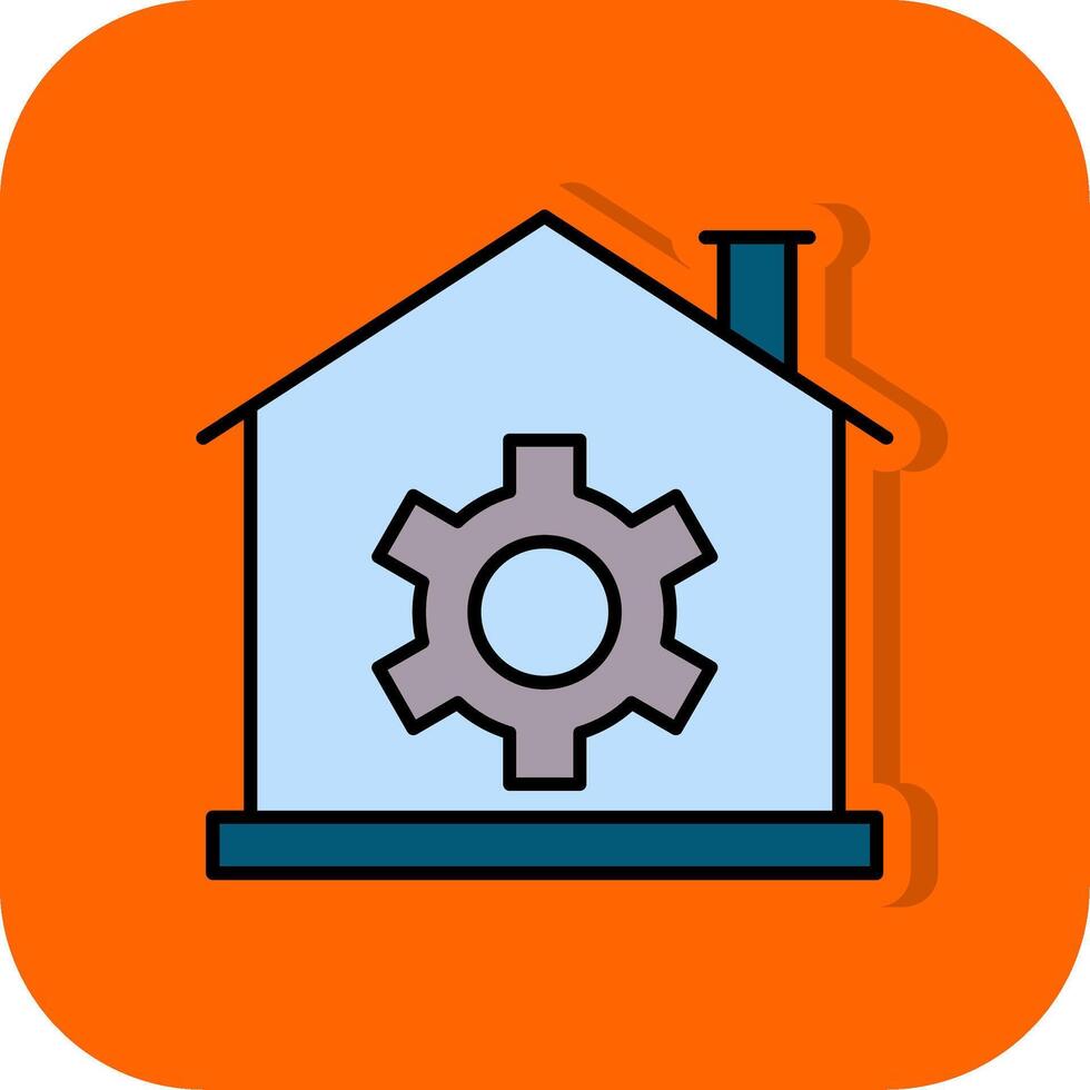 inteligente casa pieno arancia sfondo icona vettore