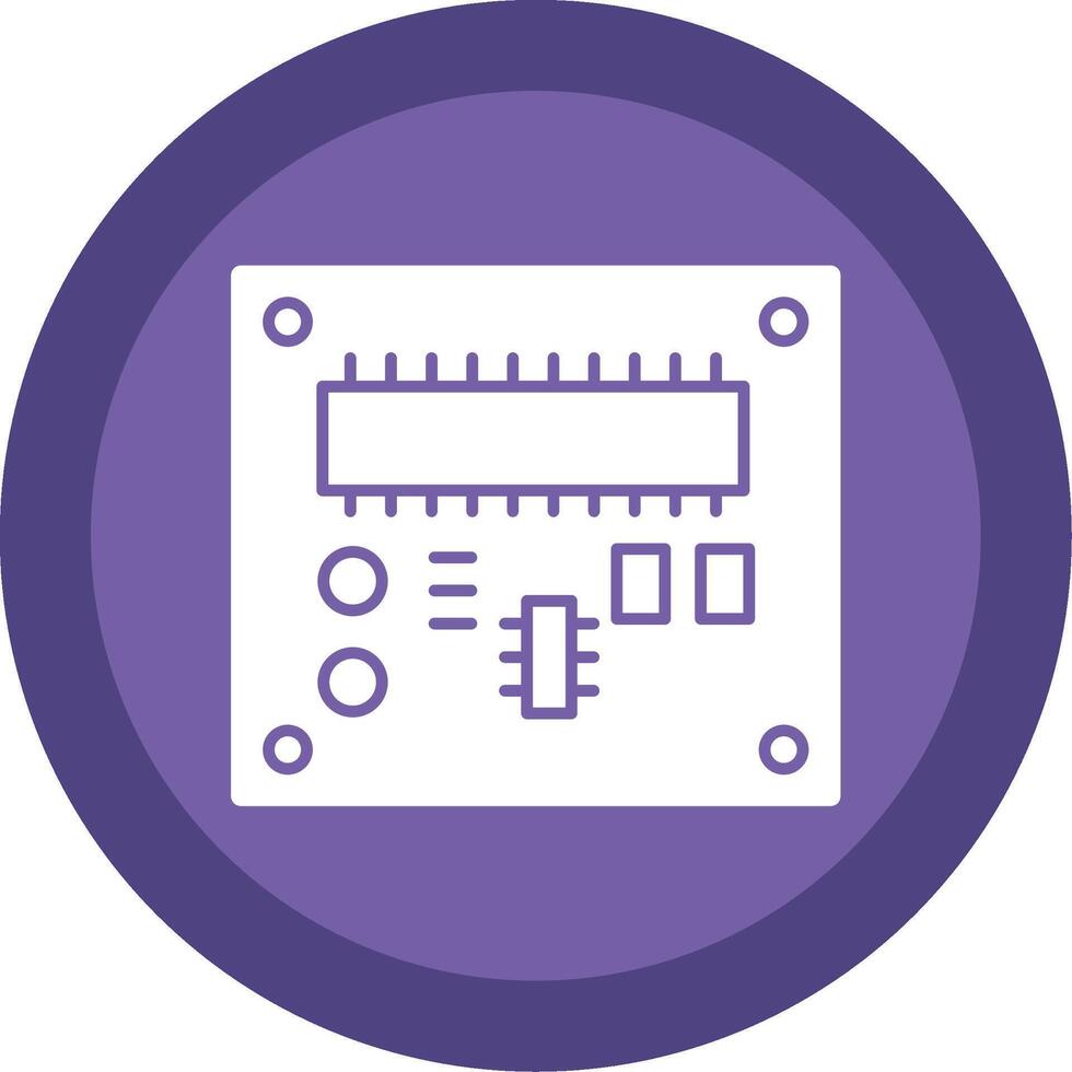 pcb tavola glifo Multi cerchio icona vettore