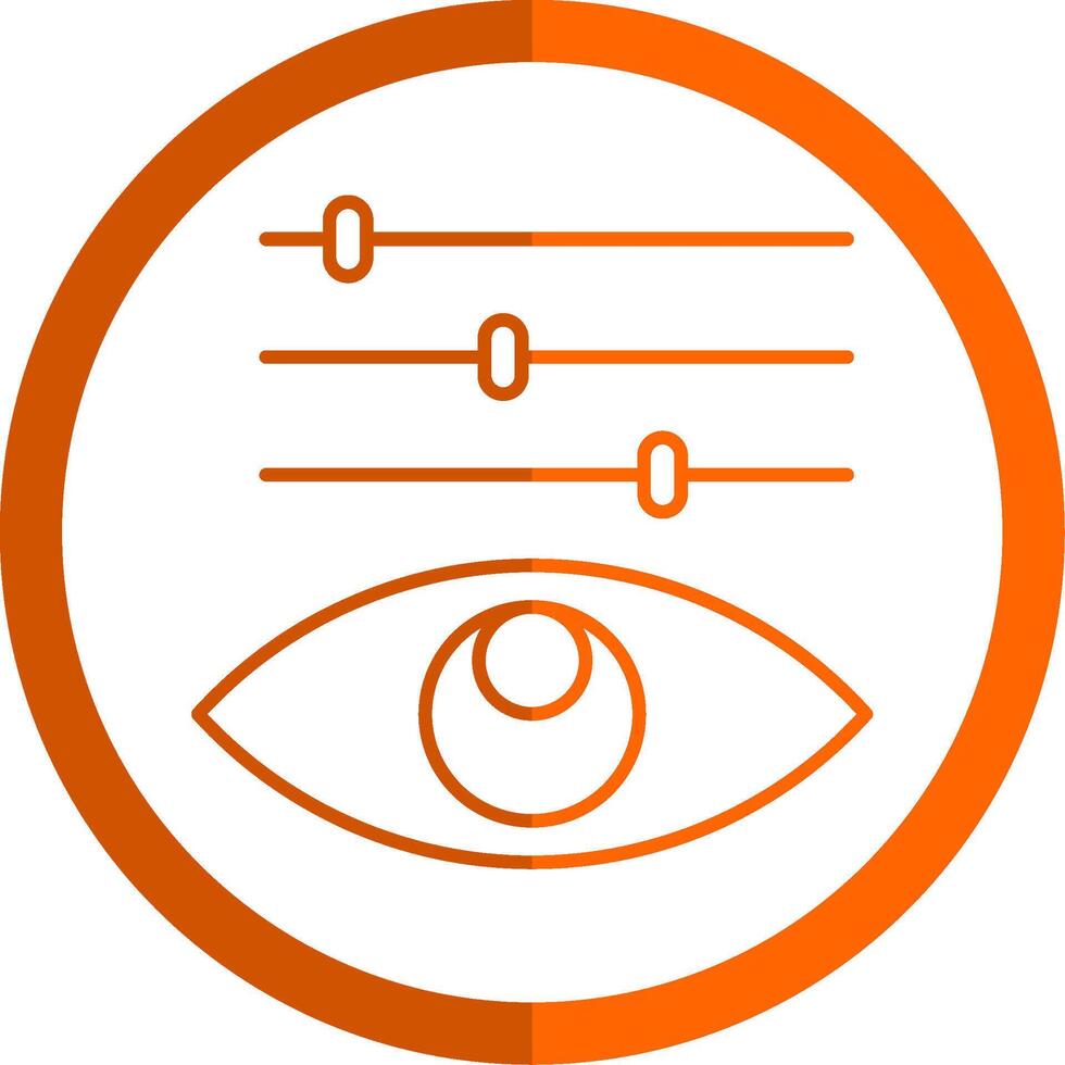 colore registrazione linea arancia cerchio icona vettore