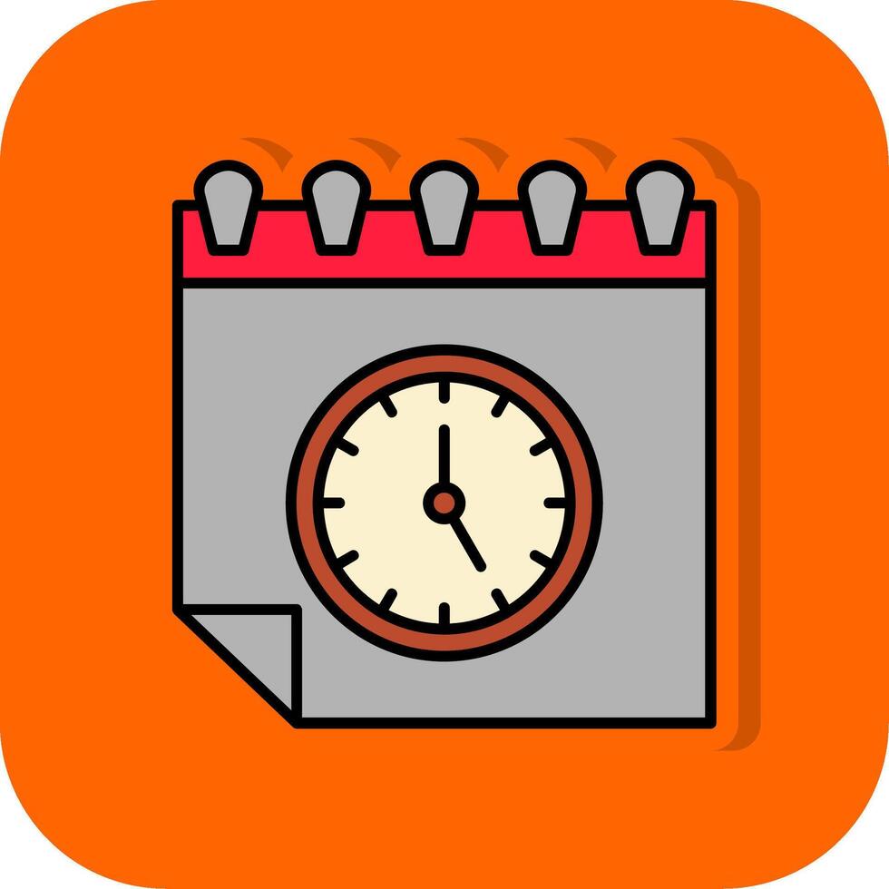 calendario pieno arancia sfondo icona vettore