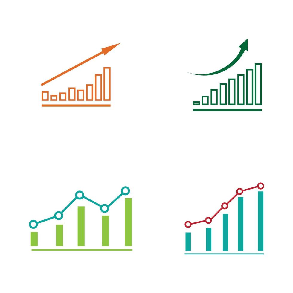 modello di progettazione dell'illustrazione di vettore dell'icona del grafico in crescita