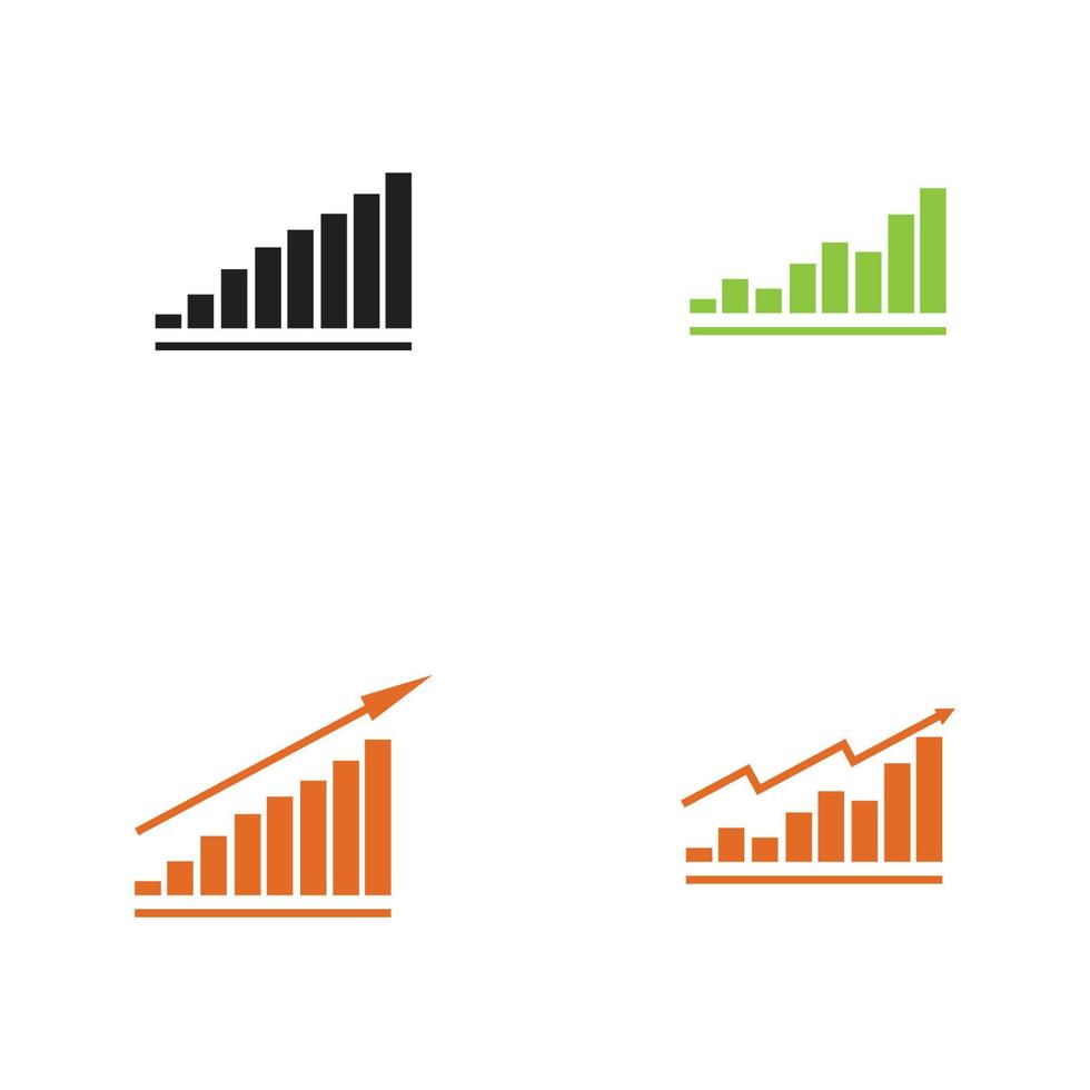 modello di progettazione dell'illustrazione di vettore dell'icona del grafico in crescita