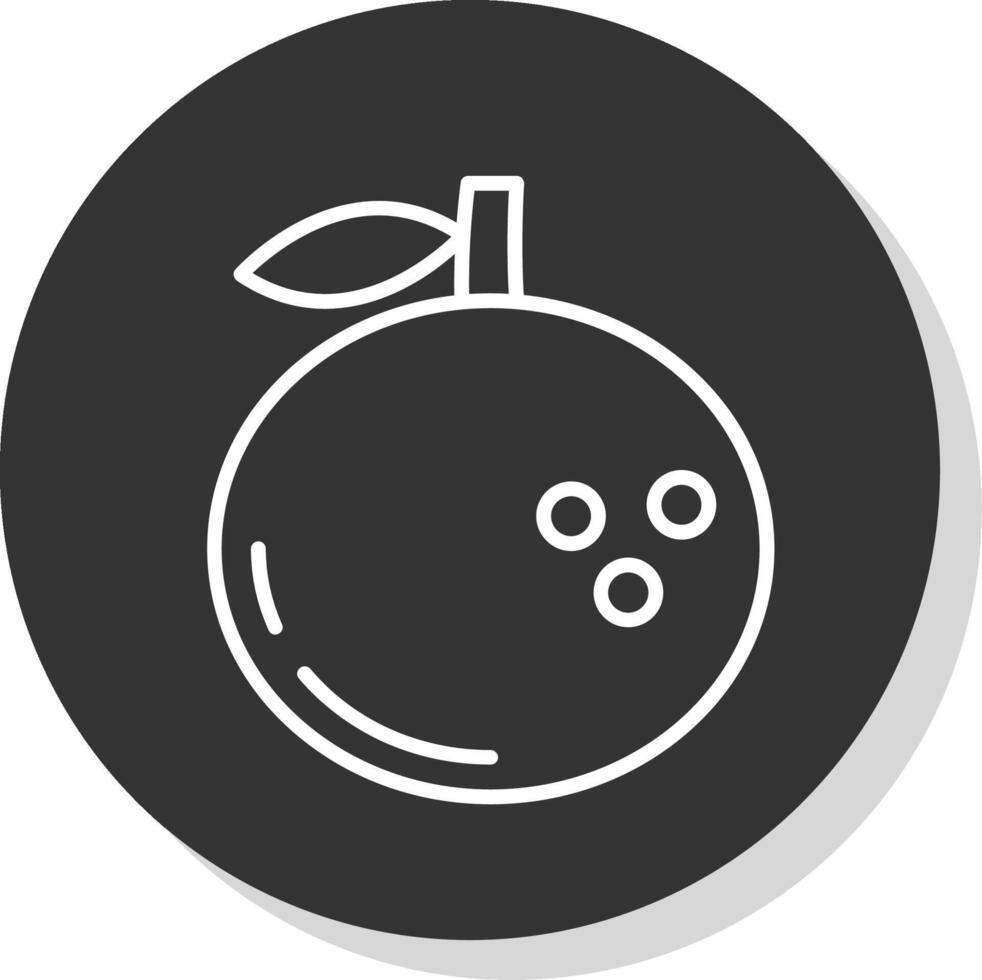 Clementina linea grigio cerchio icona vettore