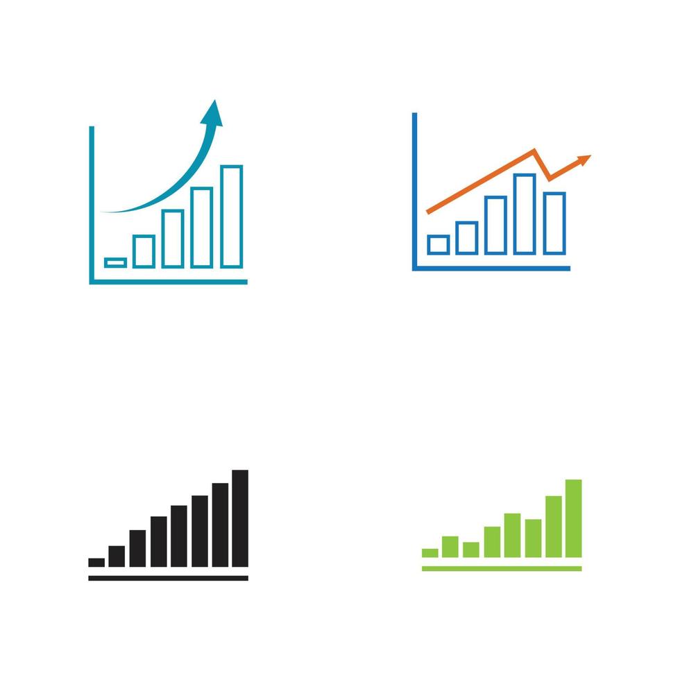 modello di progettazione dell'illustrazione di vettore dell'icona del grafico in crescita