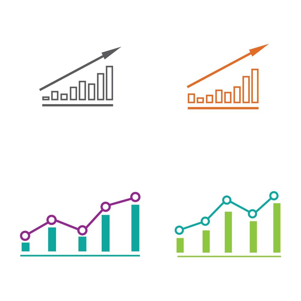 modello di progettazione dell'illustrazione di vettore dell'icona del grafico in crescita