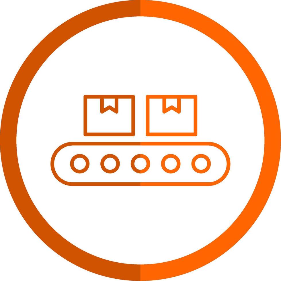 trasportatore linea arancia cerchio icona vettore